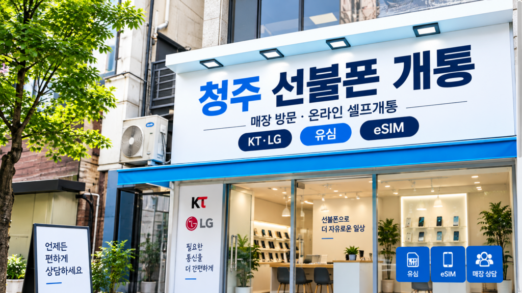 청주 선불폰 매장 방문 개통과 온라인 셀프개통 안내